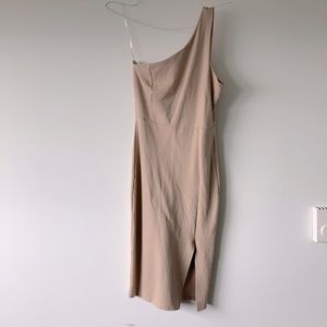 Asymmetrical body con dress
